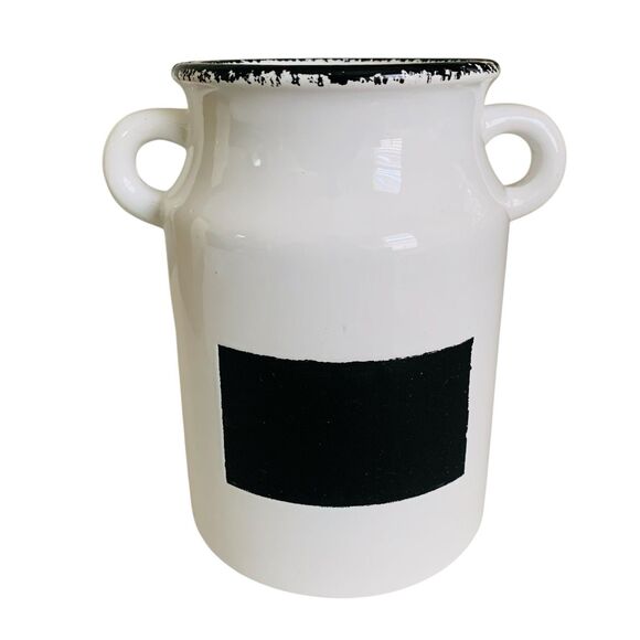 Organizing Crock with Chalkboard Front Holds Kitchen Tools & Utensils New Boxed - Picture 1 of 12